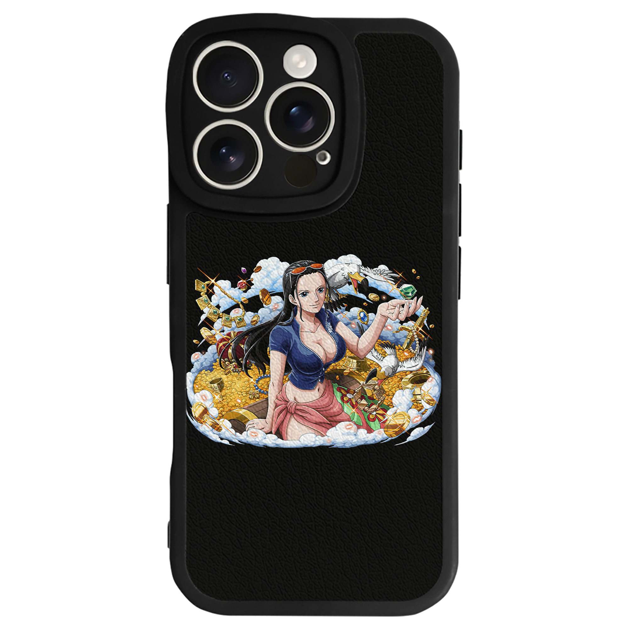 （画像用） ワンピース ニコ・ロビン ONE PIECE Nico Robin 【iPhone 16シリーズ対応】シリコンスマホケース（レザー調） 材質：シリコン
